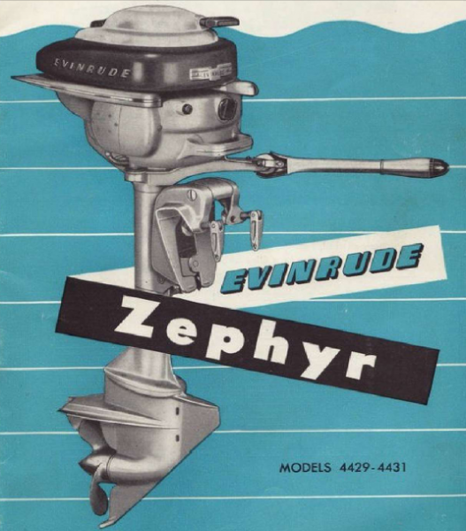 Manual do motor de popa Evinrude Zephyr.