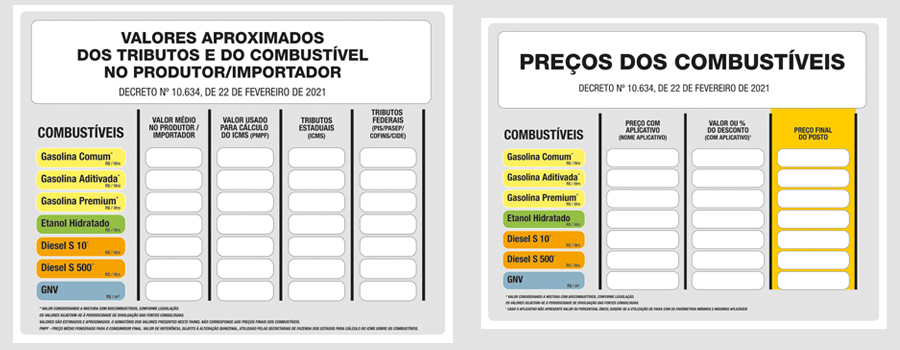 Decreto obriga postos de combustíveis a exibirem placa com detalhamento dos preços