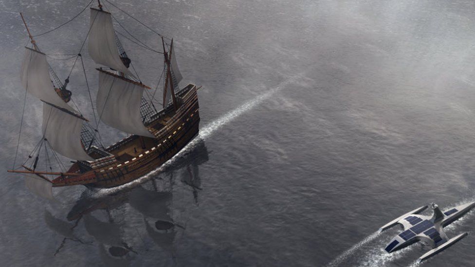 Barco autônomo Mayflower inicia viagem pelo Atlântico