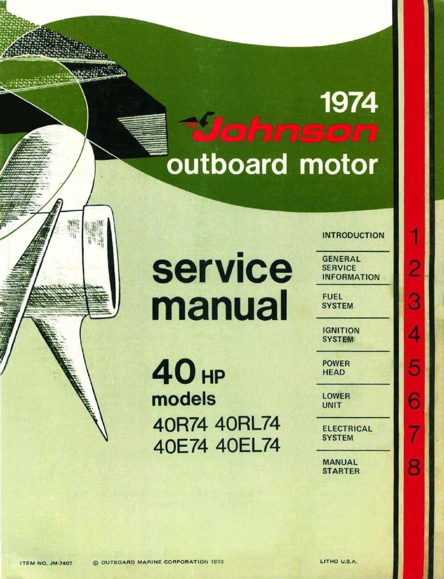 Manual de Serviço do Motor de Popa Johnson 40HP 1974