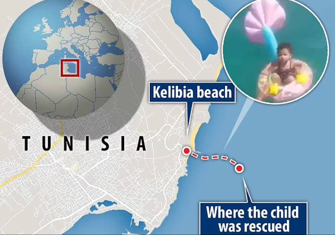 Criança de 1 ano foi resgatada no mar em praia da Tunísia