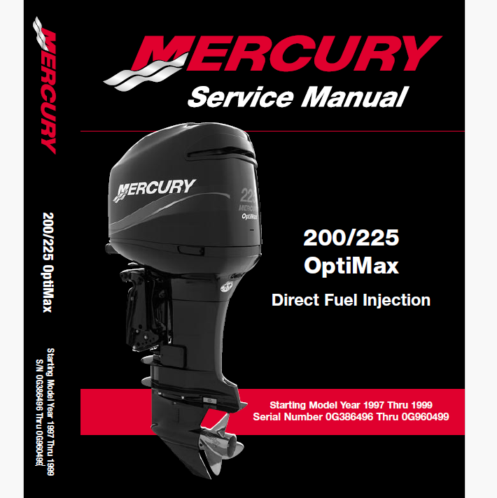 Mercury 056 – Manual de serviço de motor de popa 200 225 hp 2 Tempos OptiMax DFI - Inglês