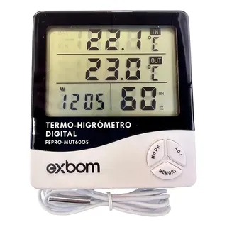 Termo Higrômetro Com Sensor Externo Exbom