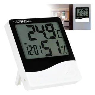 Termo Higrômetro Relógio Digital Medidor Temperatura