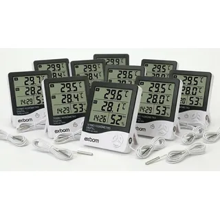 Kit 10 Termo-higrômetro Digital Exbom Mut60os Sensor Int Ext