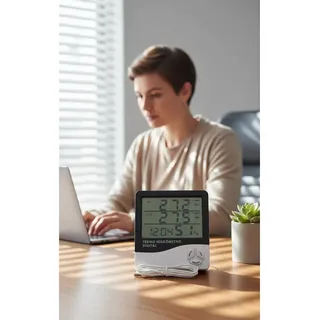 Termo-higrômetro Digital Com Relógio E Sensor Externo